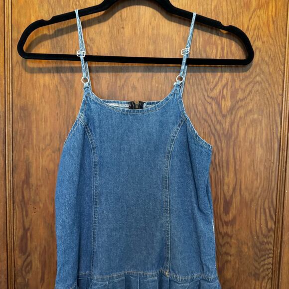 Vintage California Bebe Blond‎ Girl’s Denim Dress 12 Kids Jean Ruffle 80s Kids - Picture 7 of 7